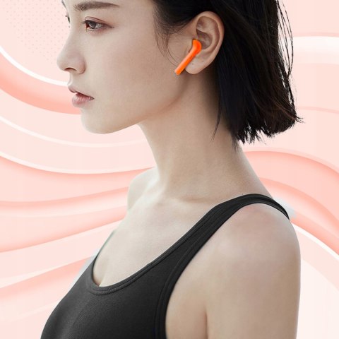 Słuchawki Bezprzewodowe Bluetooth Tws Usb-C Pomarańczowe Z Etui Ładującym
