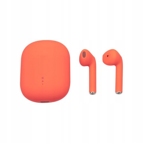 Słuchawki Bezprzewodowe Bluetooth Tws Usb-C Pomarańczowe Z Etui Ładującym