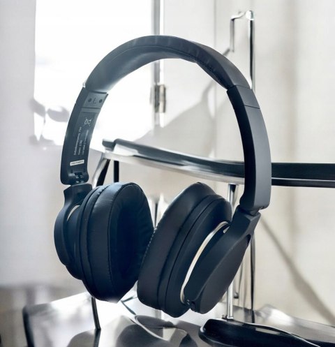 Słuchawki Bluetooth 5.0 Nauszne Z Mikrofonem 2W1 Przewodowe Czarne 18H