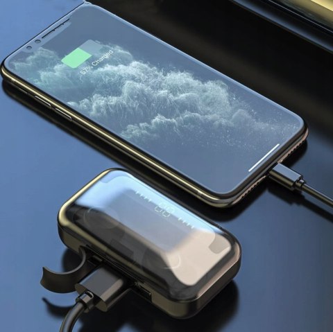 Słuchawki Bluetooth 5.1 Douszne Z Powerbankiem Led, Wodoodporne Ipx4 32 Ohm