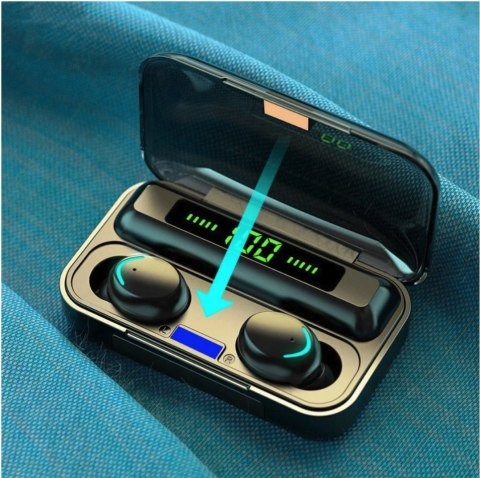Słuchawki Bluetooth 5.1 Douszne Z Powerbankiem Led, Wodoodporne Ipx4 32 Ohm