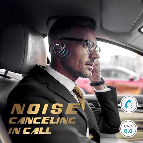 Słuchawki Bluetooth Sportowe Nauszne Z Mikrofonem, 12H Muzyki, Hi-Fi Dźwięk