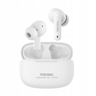 Słuchawki Dokanałowe Douszne Bluetooth Tonsil T50bt Ipx5 Usb-C 75H Białe