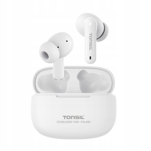 Słuchawki Dokanałowe Douszne Bluetooth Tonsil T50bt Ipx5 Usb-C 75H Białe