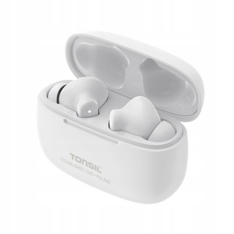 Słuchawki Dokanałowe Douszne Bluetooth Tonsil T50bt Ipx5 Usb-C 75H Białe