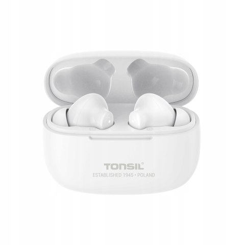 Słuchawki Dokanałowe Douszne Bluetooth Tonsil T50bt Ipx5 Usb-C 75H Białe