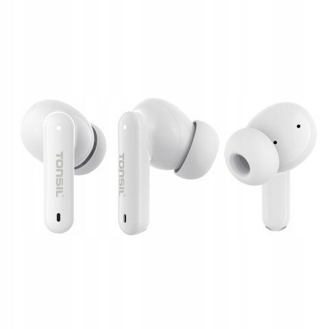 Słuchawki Dokanałowe Douszne Bluetooth Tonsil T50bt Ipx5 Usb-C 75H Białe