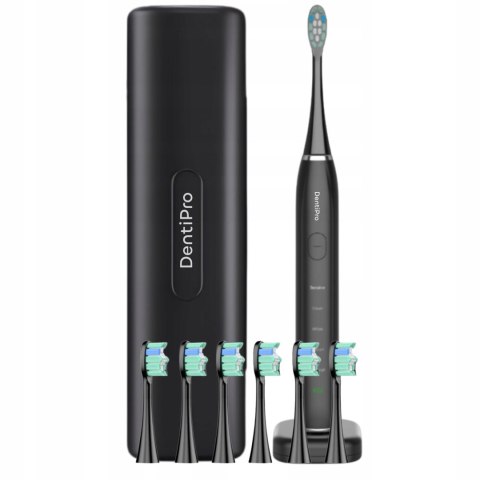 Szczoteczka Soniczna Dentipro 5 Trybów, 6 Końcówek, Etui 45 Dni Naładowania