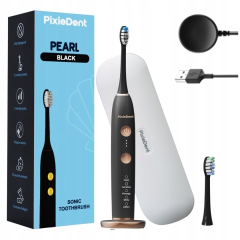 Szczoteczki Soniczne Pixiedent Pearl Czarna I Biała Z 5 Trybami Ip68, Timer