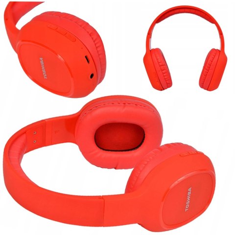 Toshiba Bt160h Słuchawki Bluetooth Nauszne 10H Czasu Odtwarzania Czerwone