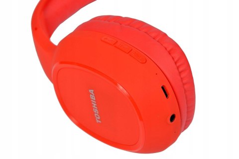 Toshiba Bt160h Słuchawki Bluetooth Nauszne 10H Czasu Odtwarzania Czerwone