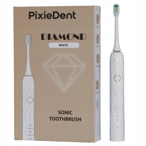 Zestaw 2 szczoteczek sonicznych PixieDent Diamond z 8 końcówkami i etui
