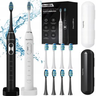 Dentipro Szczoteczka Soniczna 42K Ruchów 5 Trybów 8 Końcówek Ipx7 Indukcja