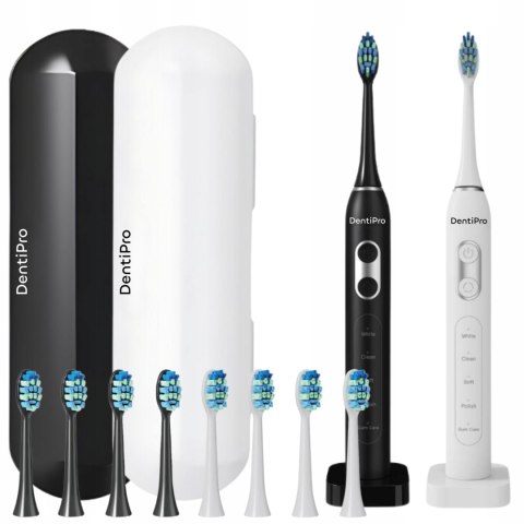 Dentipro Szczoteczka Soniczna 42K Ruchów 5 Trybów 8 Końcówek Ipx7 Indukcja
