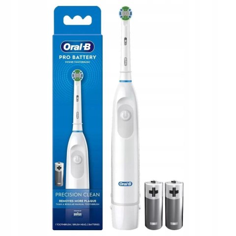 Elektryczna Szczoteczka Oral-B Pro Na Baterie Precyzja Czystość 2Xaa Biała