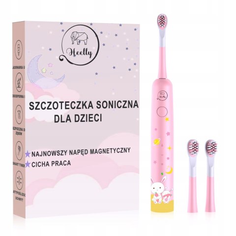 Heelly Soniczna Szczoteczka Dla Dzieci 3+ Usb 4 Tryby Różowy Królik 360
