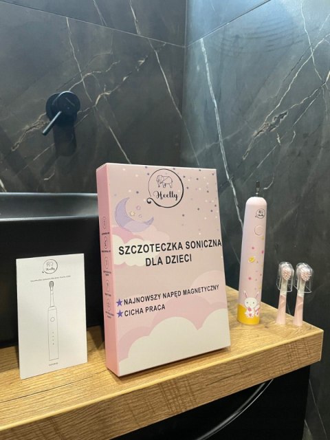 Heelly Soniczna Szczoteczka Dla Dzieci 3+ Usb 4 Tryby Różowy Królik 360