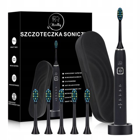 Heelly Soniczna Szczoteczka Magnetyczna 2024, 6 Głowic, Ipx7, 96 Tyś Drgań