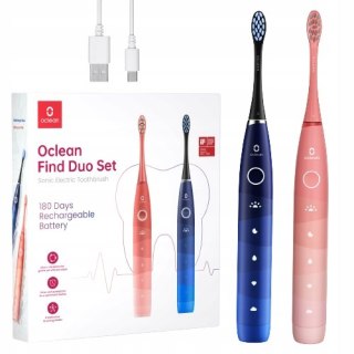 Oclean Flow Zestaw 2 Szczoteczek Sonicznych 5 Trybów 180 Dni Bez Ładowania