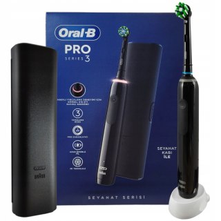 Oral-B Pro 3 3500 Czarna Szczoteczka Elektryczna 3 Tryby Etui 3D Rotacyjna