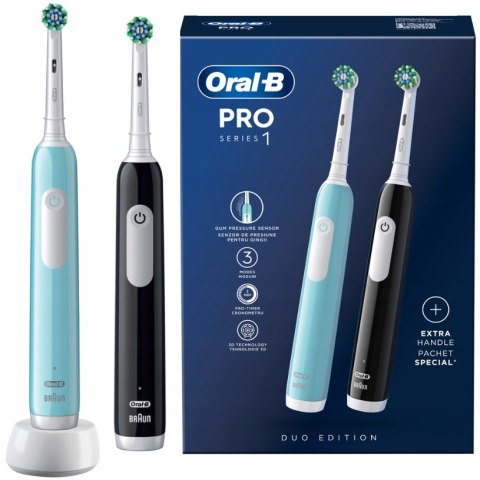 Oral-B Pro Series 1 Duo Szczoteczka Elektryczna Czarna I Niebieska 3 Tryby