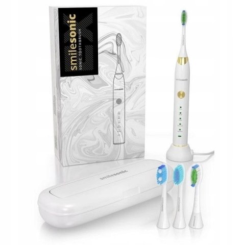 Smilesonic Ex White Szczoteczka Soniczna 96K Ruchów, 5 Trybów, Wodoodporna