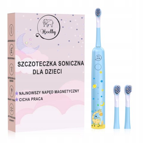 Soniczna Szczoteczka Do Zębów Heelly Dla Dzieci 4 Tryby Usb 3+Lat Niebieska