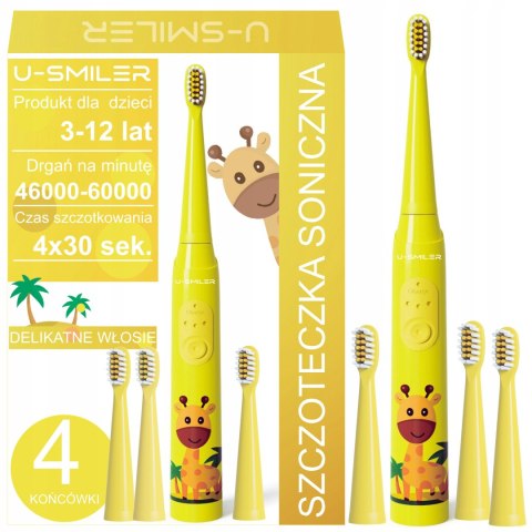 Szczoteczka Soniczna Dla Dzieci U-Smiler 3 Tryby 60 Tys. Drgań/Min Ipx7