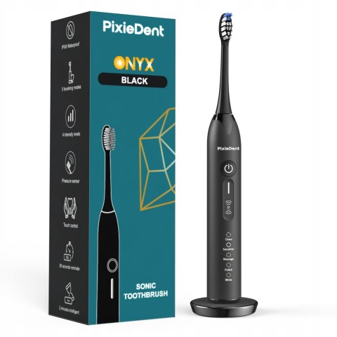 Szczoteczka Soniczna Pixiedent Onyx Black Z 5 Trybami I 4 Mocami Ipx8 Czerń