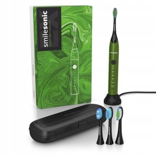 Szczoteczka Soniczna Smilesonic Ex Green 5 Trybów 4 Końcówki Etuic Zielona