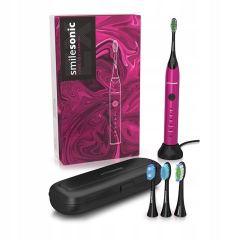 Szczoteczka Soniczna Smilesonic Ex Pink 5 Trybów 4 Nasadki 60 Dni Baterii