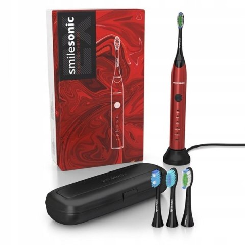 Szczoteczka Soniczna Smilesonic Ex Red 5 Trybów 4 Końcówki Etui Podróżne
