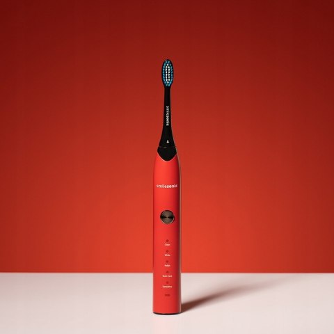 Szczoteczka Soniczna Smilesonic Ex Red 5 Trybów 4 Końcówki Etui Podróżne