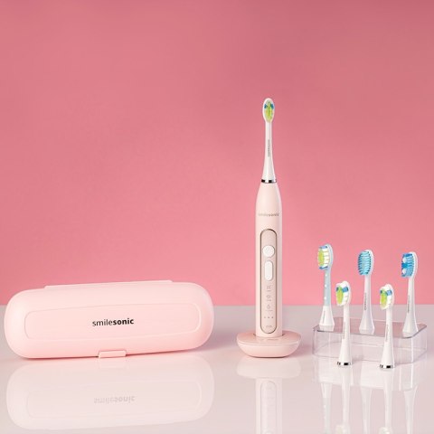 Szczoteczka Soniczna Smilesonic Up Pink 96K Ruchów, 9 Trybów, 6 Główek