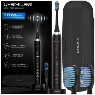 Szczoteczka Soniczna U-Smiler 96K Drgań, 5 Trybów, 90 Dni Na Baterii Czarna