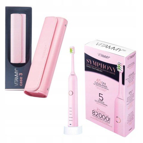 Vitammy Symphony Soniczna Szczoteczka Pink 82000 Ruchów 5 Trybów Usb Róż