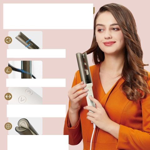 Automatyczna Lokówka Ceramiczna 34Mm, Ochrona Przed Oparzeniami, 180°-230°C