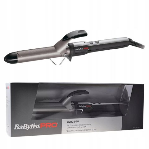 Babyliss Pro Lokówka Tytan-Turmalinowa 25Mm Jonizacja Klips Stojak 30 Temp