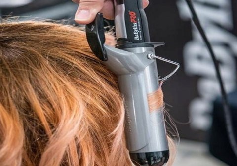 Babyliss Pro Lokówka Tytan-Turmalinowa 25Mm Jonizacja Klips Stojak 30 Temp