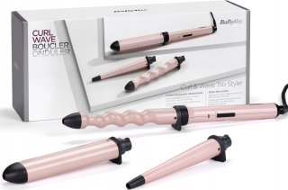 Lokówka Babyliss Curl&Wave Trio Ms750e 3 Końcówki Do 210°C Pastelowy Róż
