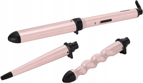 Lokówka Babyliss Curl&Wave Trio Ms750e 3 Końcówki Do 210°C Pastelowy Róż