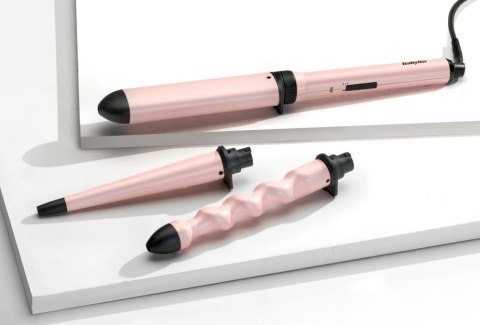 Lokówka Babyliss Curl&Wave Trio Ms750e 3 Końcówki Do 210°C Pastelowy Róż