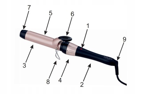 Lokówka Ceramiczna 19Mm 160W Z Regulacją Temperatury I Obrotowym Kablem