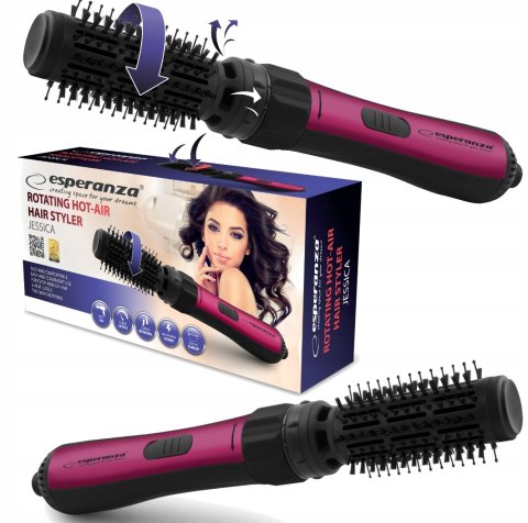 Lokówko-Suszarka Obrotowa Esperanza Jessica 1000W 3 Poziomy, Dwukierunkowa