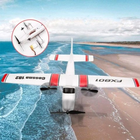 Zdalnie Sterowany Samolot Fx801 Rc Cessna 182 Motoszybowiec 120M Zasięgu