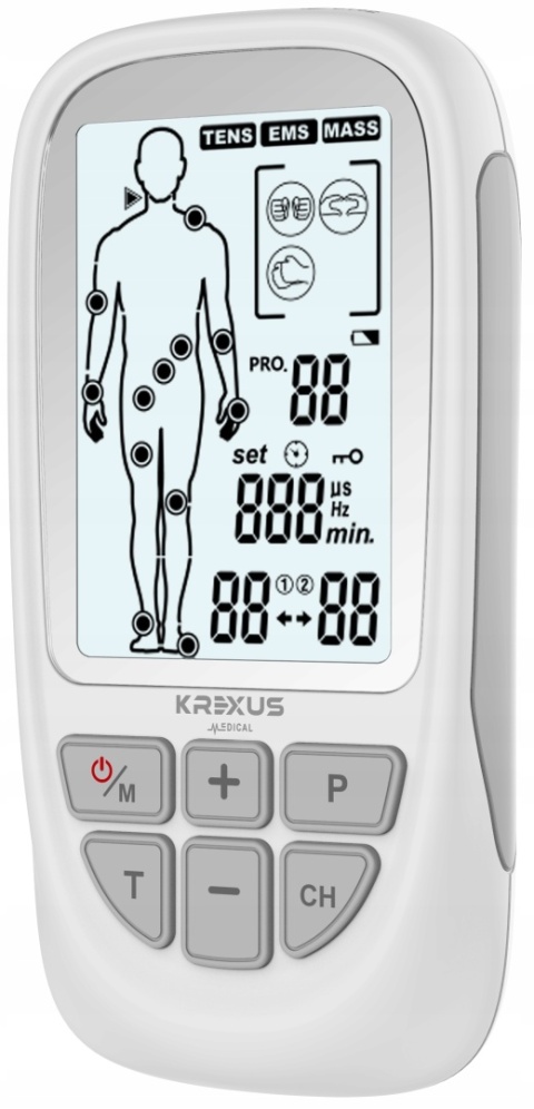 Elektrostymulator KREXUS TENS EMS - 73 Programy, Medyczny, Wysoka Jakość