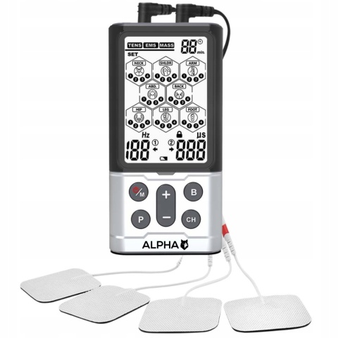 Elektrostymulator Mięśni i Nerwów TENS EMS Alpha R-C101G, 60 Programów