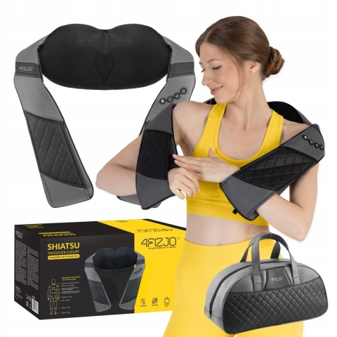 Masażer Masujący Grzejący Elegancka Torba Zestaw Szyi Karku Shiatsu Luxury+