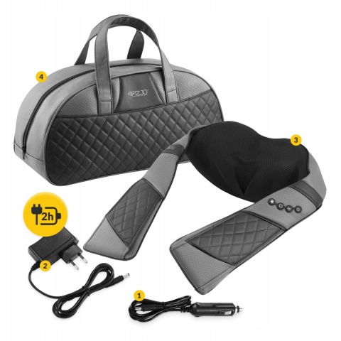 Masażer Masujący Grzejący Elegancka Torba Zestaw Szyi Karku Shiatsu Luxury+
