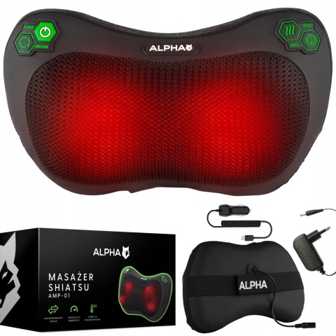 Masażer Shiatsu Alpha AMP-01 z Grzaniem i Funkcją Infraterapii